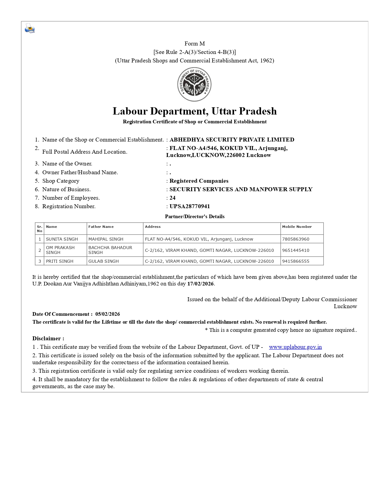 About labour licence